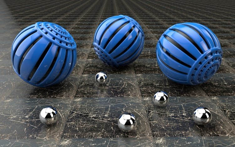 шары, сфера, синие, сферы, металлические, 3д, balls, sphere, blue, metal, 3d