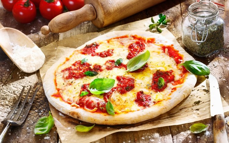 сыр, нож, помидоры, пицца, специи, cheese, knife, tomatoes, pizza, spices