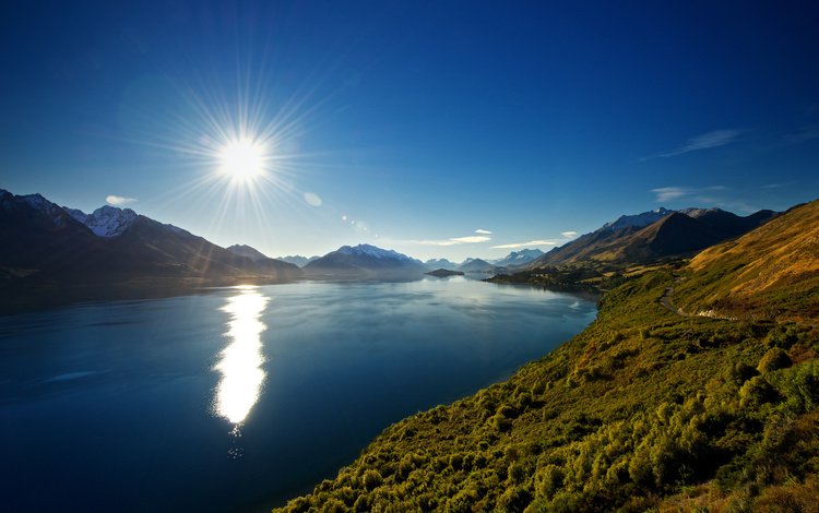 озеро, горы, новая зеландия, lake, mountains, new zealand