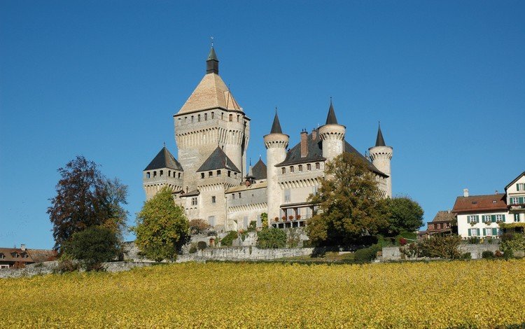 швейцария, замок вуффлен-ле-шато (vufflens-le-château), switzerland, castle bufflen-le-chateau (vufflens-le-château)