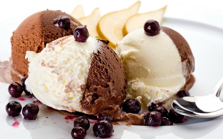ягода, мороженое, черника, сладкое, десерт, груши, бело-шоколадное, berry, ice cream, blueberries, sweet, dessert, pear, white chocolate