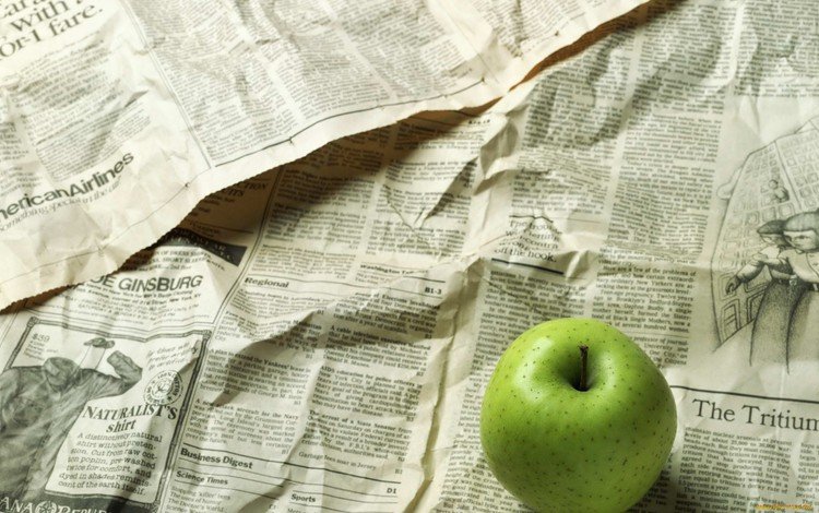 фрукты, яблоки, яблоко, газета, зеленое, fruit, apples, apple, newspaper, green