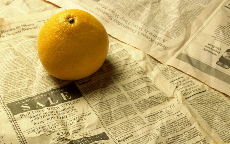 фрукты, апельсин, цитрус, газета, fruit, orange, citrus, newspaper