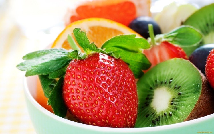 фрукты, клубника, ягоды, апельсин, киви, fruit, strawberry, berries, orange, kiwi