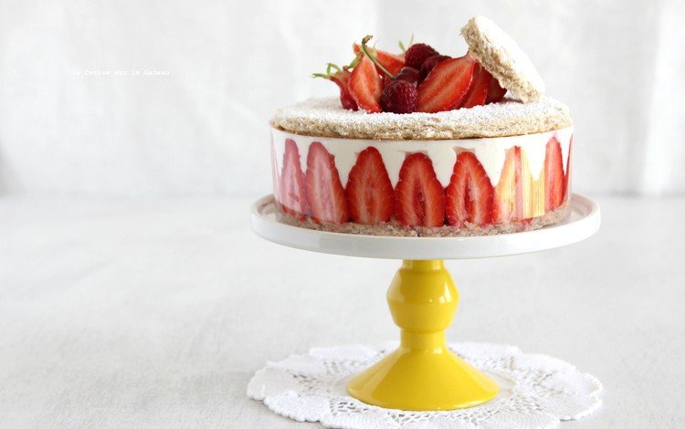 крем для торта, клубника, сладкое, торт, cream cake, strawberry, sweet, cake