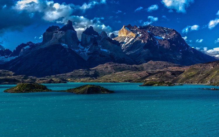 озеро, горы, природа, чили, патагония, lake, mountains, nature, chile, patagonia