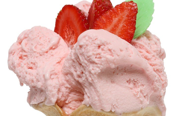мороженое, клубника, сладкое, десерт, ice cream, strawberry, sweet, dessert