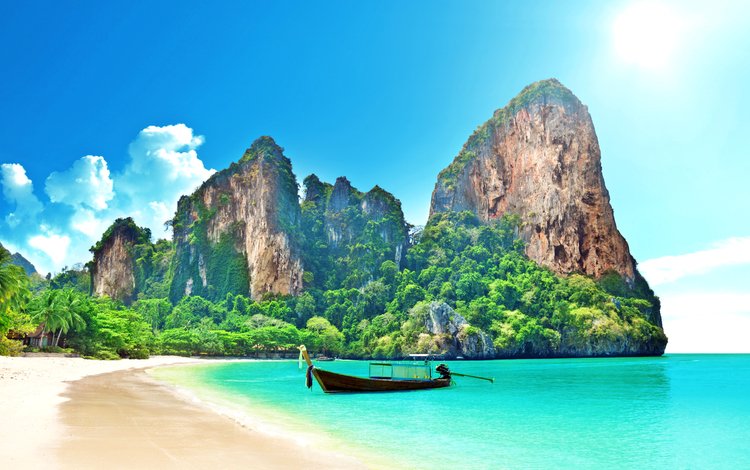 море, пляж, лодка, отдых, таиланд, тропики, sea, beach, boat, stay, thailand, tropics