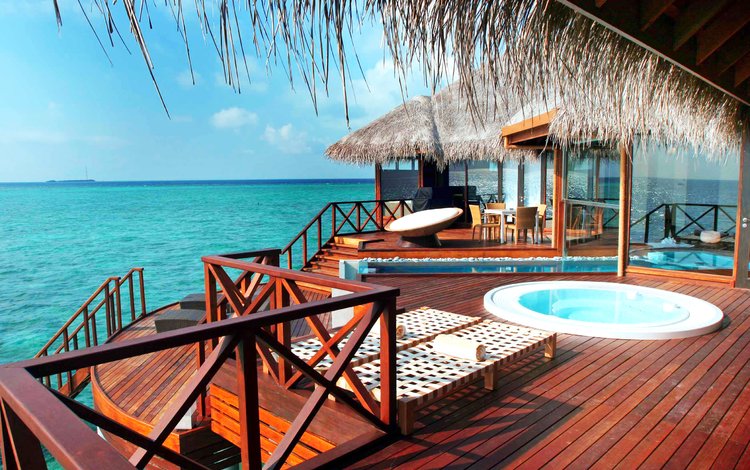 море, отдых, бунгало, тропики, мальдивы, sea, stay, bungalow, tropics, the maldives