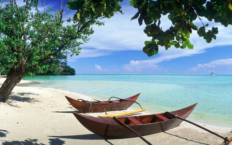 море, пляж, лодки, отдых, тропики, каноэ, sea, beach, boats, stay, tropics, canoeing