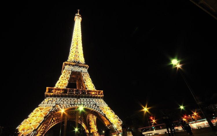 ночь, париж, эйфелева башня, night, paris, eiffel tower