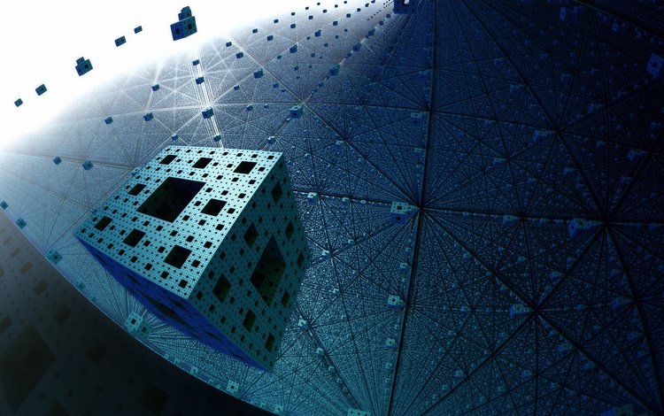 паутина, куб, фрактал, 3д, губка менгера, web, cube, fractal, 3d, the menger sponge