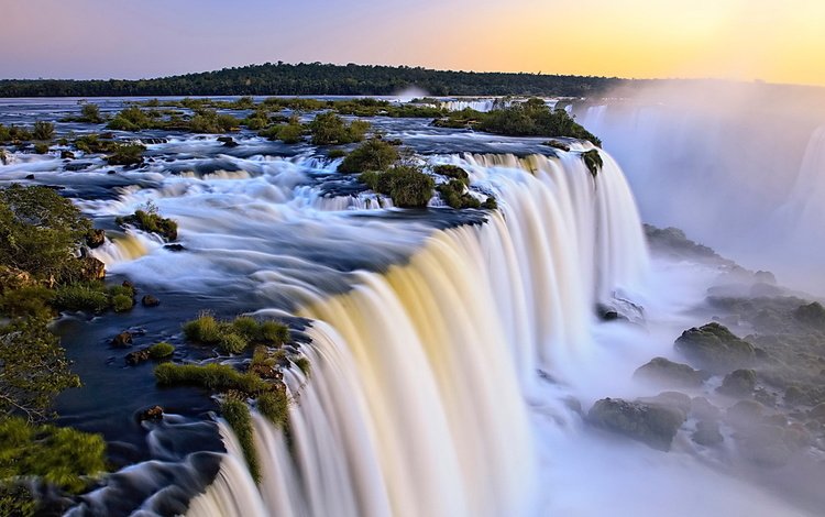 река, пороги, водопад, поток, водопад игуасу, каскады, river, thresholds, waterfall, stream, the iguaçu falls, cascades