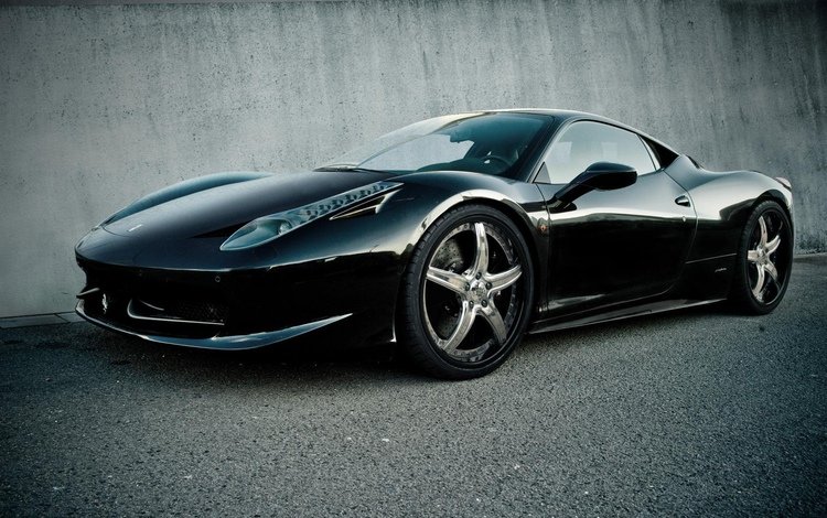 черный, италия, феррари, блака, вид сбоку, wheels, 458 italia, black, italy, ferrari, side view