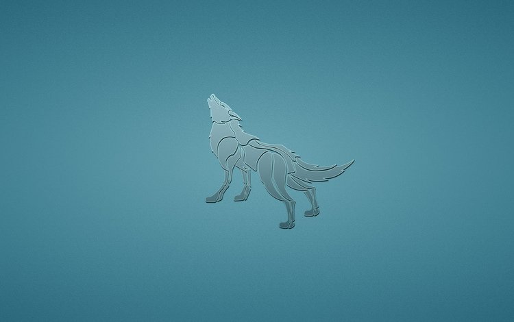 собака, минимализм, животное, волк, синий фон, воет, dog, minimalism, animal, wolf, blue background, howling