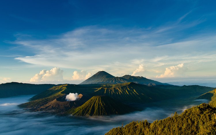индонезия, ява, вулканический комплекс-кальдеры тенгер, indonesia, java, volcanic complex-the caldera tenger