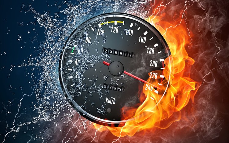 вода, огонь, скорость, спидометр, 3д, water, fire, speed, speedometer, 3d