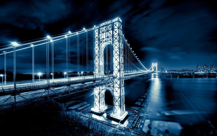 манхеттен, нью-джерси, мост джорджа вашингтона, george washington bridge, manhattan, new jersey, the george washington bridge