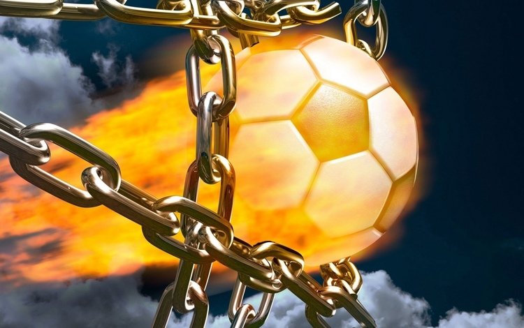 футбол, огонь, спорт, мяч, цепи, гол, football, fire, sport, the ball, chain, goal