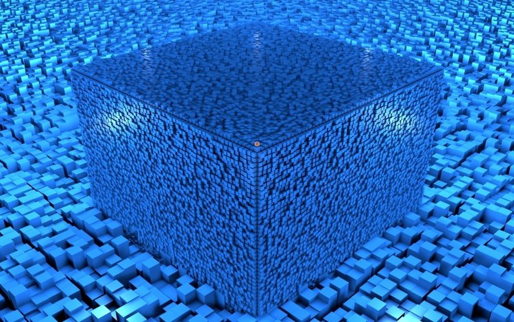 синий куб, blue cube