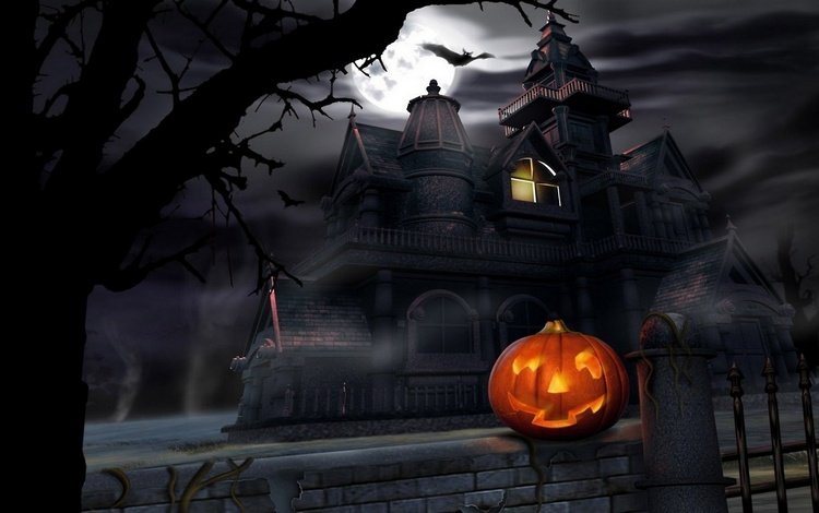 тыква и мрачный замок, pumpkin and dark castle