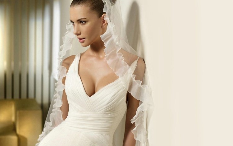 платье, белое, невеста, фата, dress, white, the bride, veil