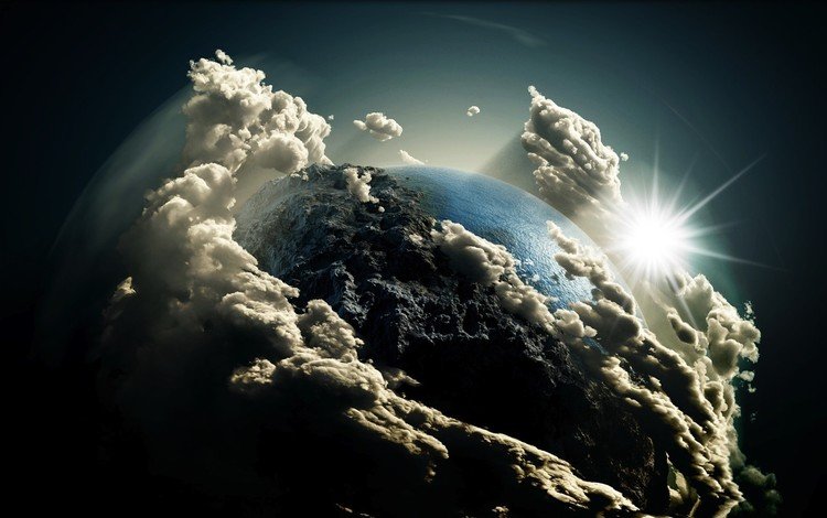 облака вокруг земли, the clouds around the earth