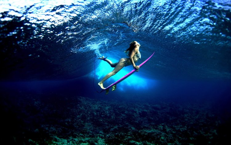 девушка, доска, спорт, серфинг, girl, board, sport, surfing