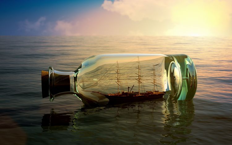 небо, судно, вода, фон., река, море, корабль, лодка, настроения, бутылка, the sky, the ship, water, background., river, sea, ship, boat, mood, bottle