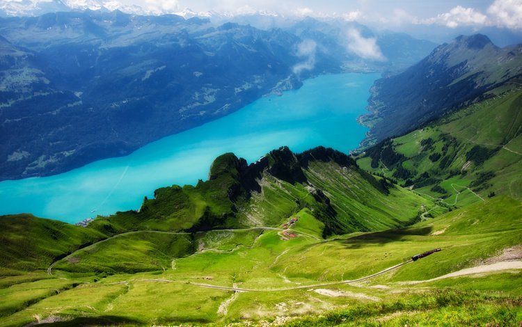 вид, швейцария, альпийские горы, с вершины rothorn, view, switzerland, alpine mountains, from the top of rothorn