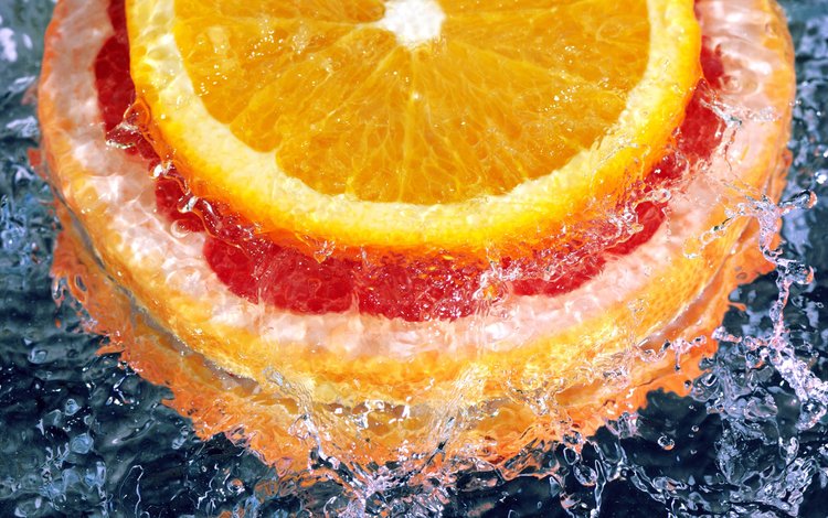вода, макро, капли, фрукты, брызги, апельсин, дольки, цитрусы, water, macro, drops, fruit, squirt, orange, slices, citrus