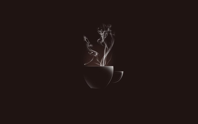 кофе, минимализм, черный фон, чашка, пар, coffee, minimalism, black background, cup, couples