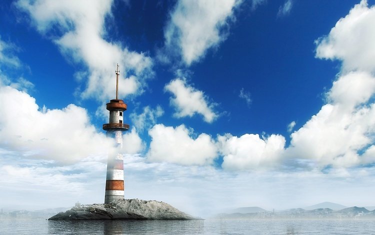 маяк на острове, the lighthouse on the island