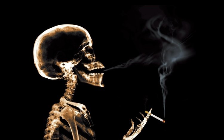 дым, рентген, сигарета, скелет, smoke, x-ray, cigarette, skeleton