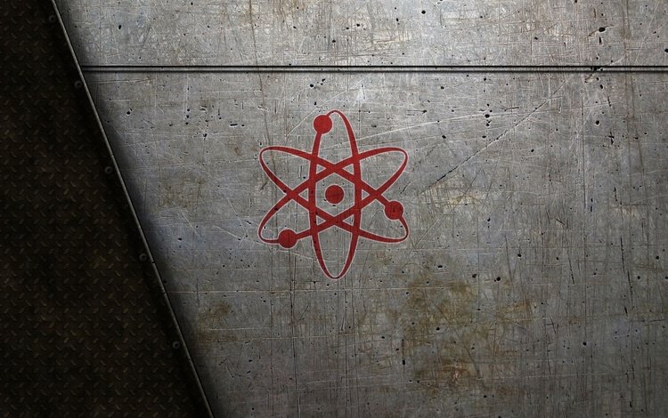 логотип, атамного ядра, на металле, logo, atomnogo kernel, on metal