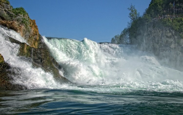 швейцария, поток, рейнский водопад, rhine falls, switzerland, stream, the rhine falls