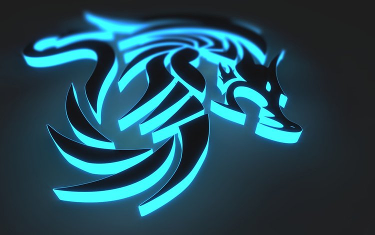неон, дракон, графика, neon, dragon, graphics