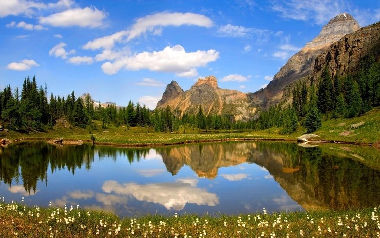 озеро, горы, природа, лес, отражение, пейзаж, lake, mountains, nature, forest, reflection, landscape
