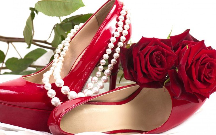 цветы, жемчуг, цветок, колье, розы, сексуальность, роза,  цветы, жемчужины, красный, ожерелья, романтика, роз, цветком, обувь, сексапильная, краcный, башмаки, мелодрама, flowers, pearl, flower, necklace, roses, sexuality, rose, pearls, red, romance, shoes, sexy
