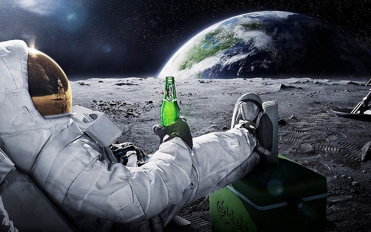 пиво carlsberg на луне, carlsberg beer on the moon