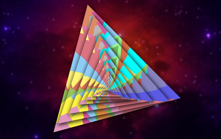 космос, бесконечность, треугольник, space, infinity, triangle