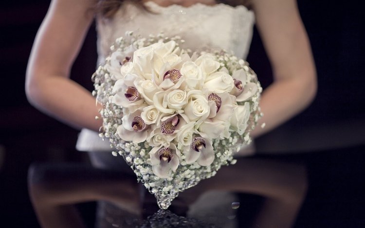 розы, букет, свадьба, невеста, композиция, roses, bouquet, wedding, the bride, composition
