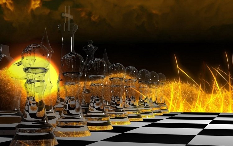 абстракция, стратегия, шахматы, чёрное и белое, доска, огонь, клетки, фигуры, игра, стекло, abstraction, strategy, chess, black and white, board, fire, cells, figure, the game, glass