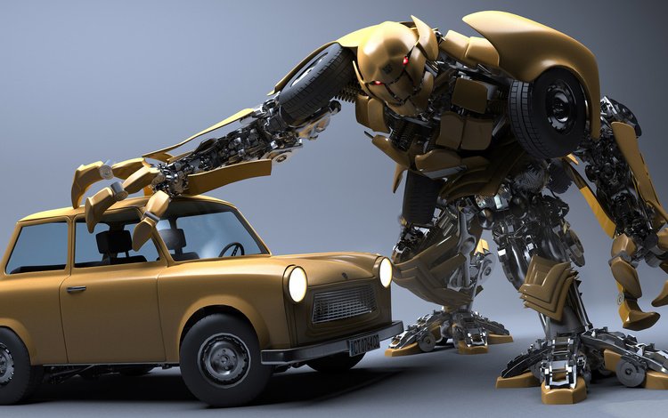 робот, автомобиль, robot, car