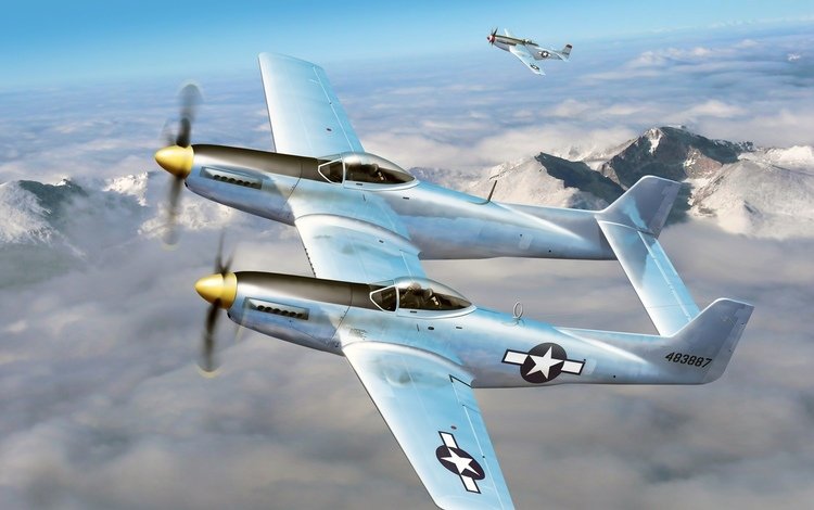 самолеты, p-51, f-82, aircraft, the p-51