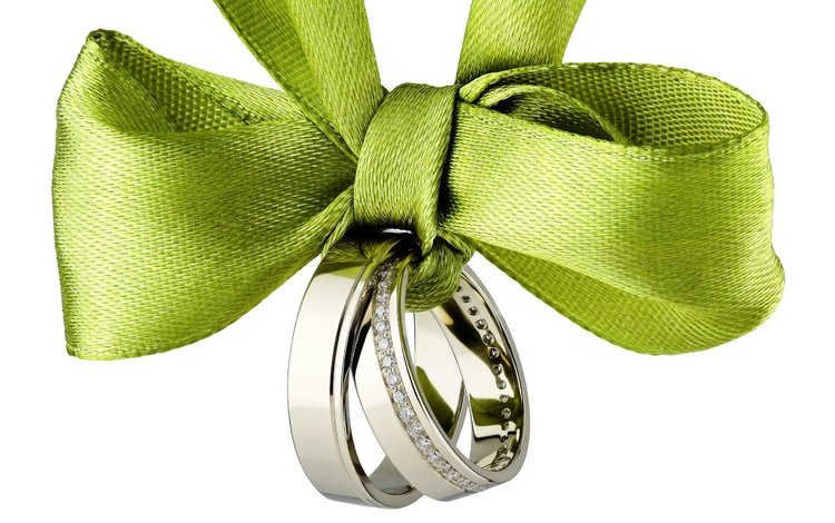 лента, кольца, бант, свадебные кольца, tape, ring, bow, wedding rings