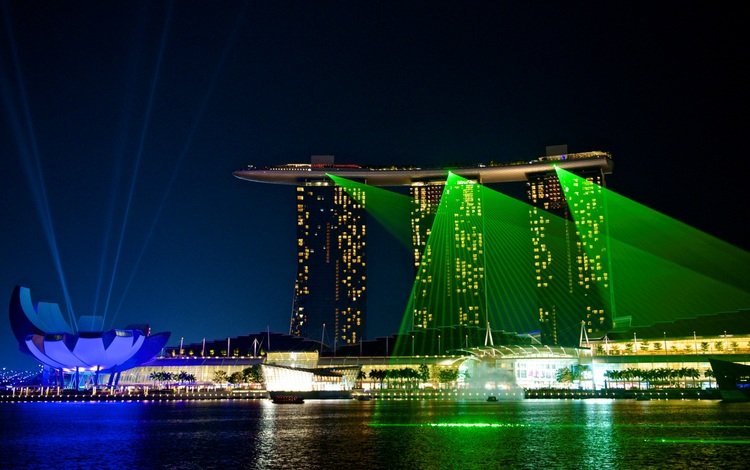лазерное шоу, отель, сингапур, marina bay sands, laser show, the hotel, singapore