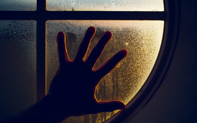 рука, макро, окно, капли воды, hand, macro, window, water drops