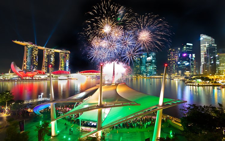 салют, фейерверк, сингапур, marina bay sands, феерверк, salute, fireworks, singapore