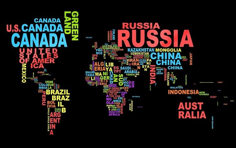 карта мира из букв, world map made of letters